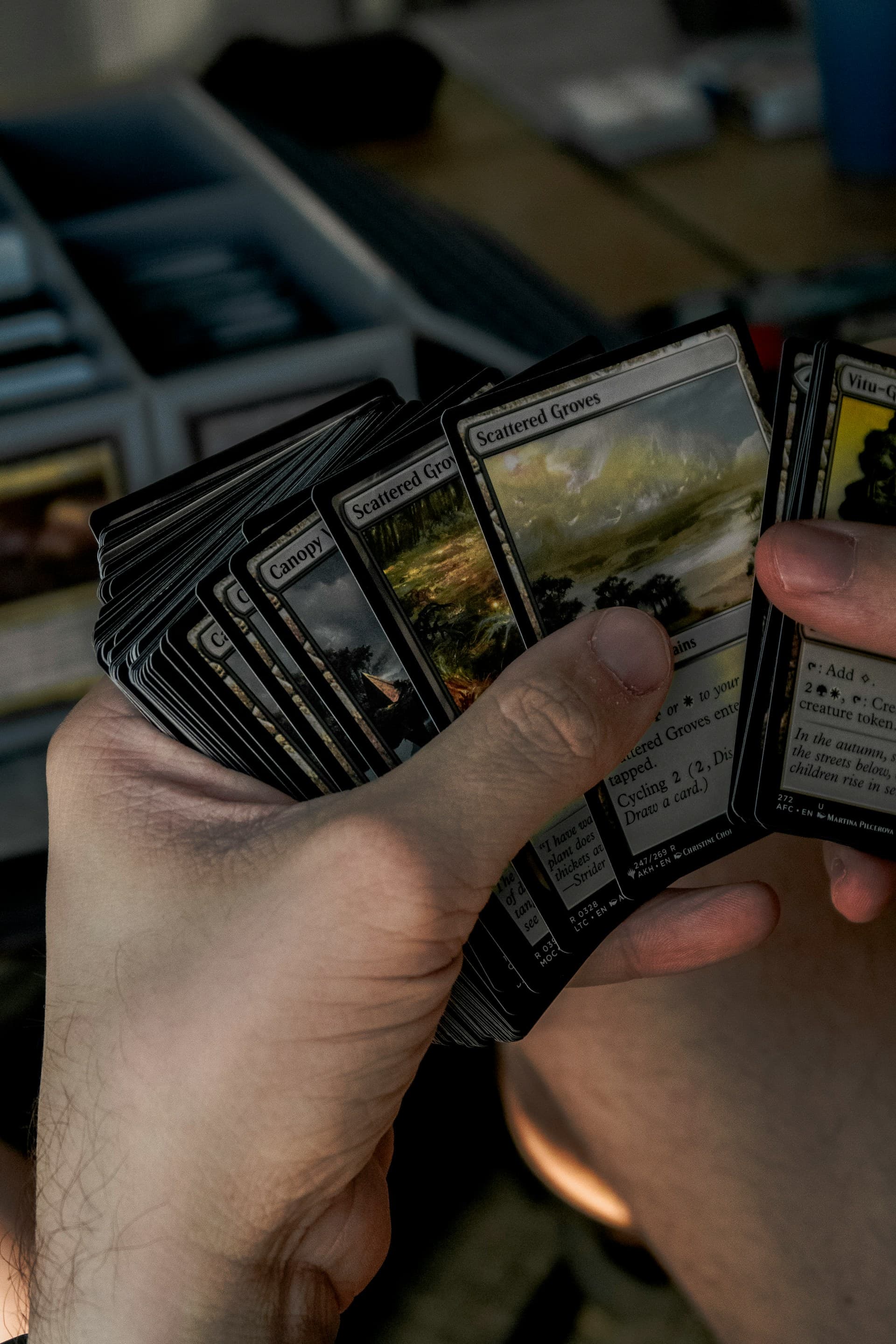 Holding trading cards
